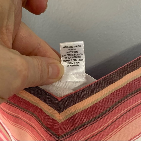 Loft cotton multi striped tank top blouse. Size 10 - Picture 5 of 9